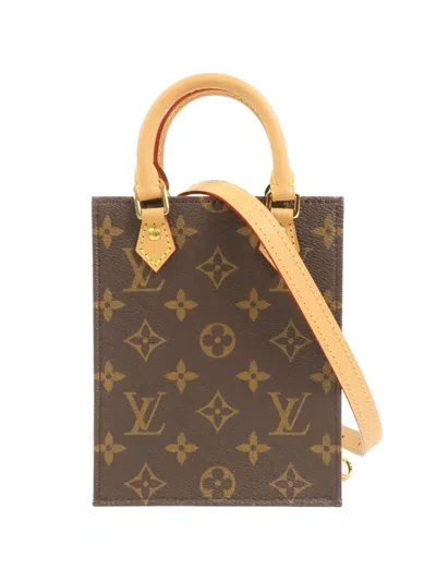Pre-owned Louis Vuitton Monogram Petit Sac Plat Shoulder Bag In Brown