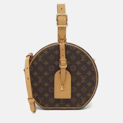 Pre-owned Louis Vuitton Monogram Petite Boite Chapeau Handbag In Brown