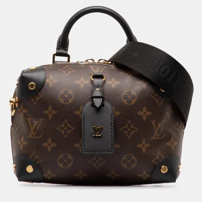 Pre-owned Louis Vuitton Monogram Petite Malle Souple Handbag In Black
