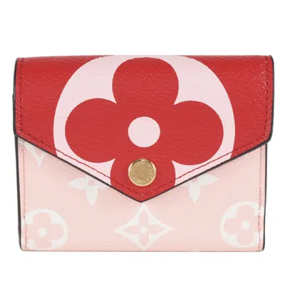 Pre-owned Louis Vuitton Monogram Pink Red Color Monogram Wallet (tri-fold) () In Multi