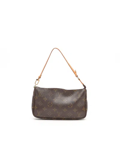 Pre-owned Louis Vuitton Monogram Pochette Accessoires Bag In Brown