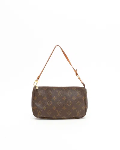 Pre-owned Louis Vuitton Monogram Pochette Accessoires Bag In Brown