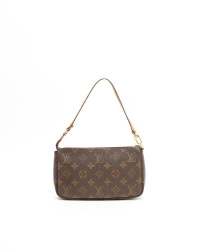 Pre-owned Louis Vuitton Monogram Pochette Accessoires Bag In Brown