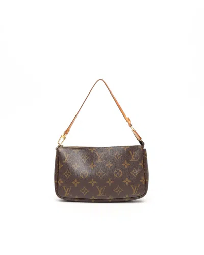 Pre-owned Louis Vuitton Monogram Pochette Accessoires Bag In Brown