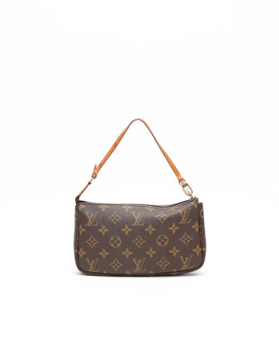 Pre-owned Louis Vuitton Monogram Pochette Accessoires Bag In Brown