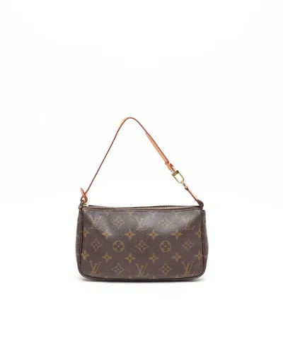 Pre-owned Louis Vuitton Monogram Pochette Accessoires Bag In Brown