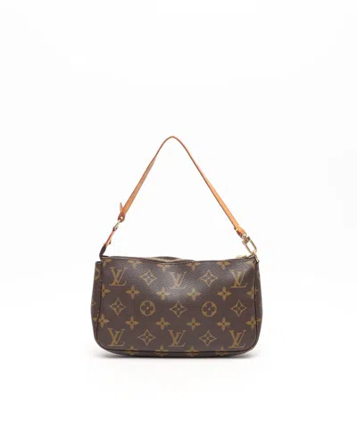 Pre-owned Louis Vuitton Monogram Pochette Accessoires Bag In Brown