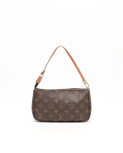 Pre-owned Louis Vuitton Monogram Pochette Accessoires Bag In Brown
