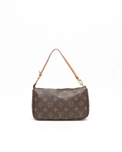 Pre-owned Louis Vuitton Monogram Pochette Accessoires Bag In Brown