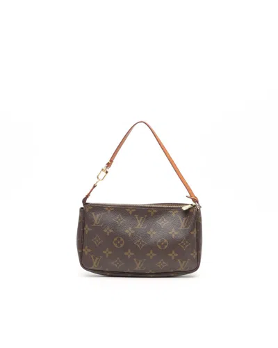 Pre-owned Louis Vuitton Monogram Pochette Accessoires Bag In Brown