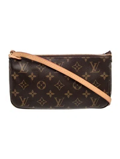 Pre-owned Louis Vuitton Monogram Pochette Accessoires Mini In Brown