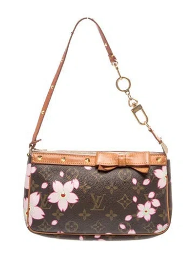 Pre-owned Louis Vuitton Monogram Pochette Accessoires Vintage In Brown
