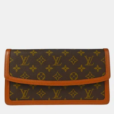 Pre-owned Louis Vuitton Monogram Pochette Dame Pm Clutch In Brown