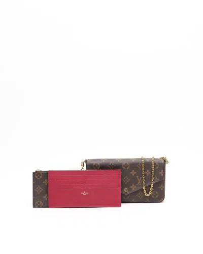 Pre-owned Louis Vuitton Monogram Pochette Félicie Bag In Brown