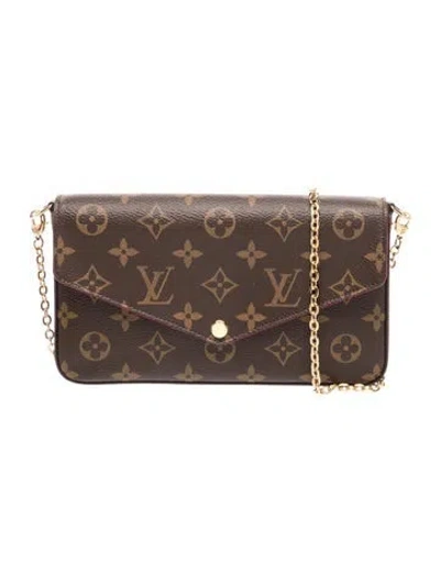 Pre-owned Louis Vuitton Monogram Pochette Félicie In Brown