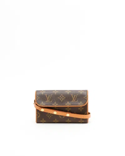 Pre-owned Louis Vuitton Monogram Pochette Florentine Belt Bag In Brown