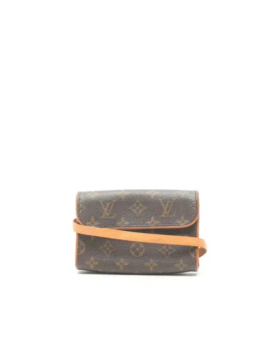Pre-owned Louis Vuitton Monogram Pochette Florentine Belt Bag In Brown