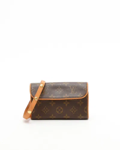 Pre-owned Louis Vuitton Monogram Pochette Florentine Belt Bag In Brown