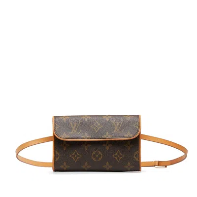 Pre-owned Louis Vuitton Monogram Pochette Florentine Belt Bag () In Brown