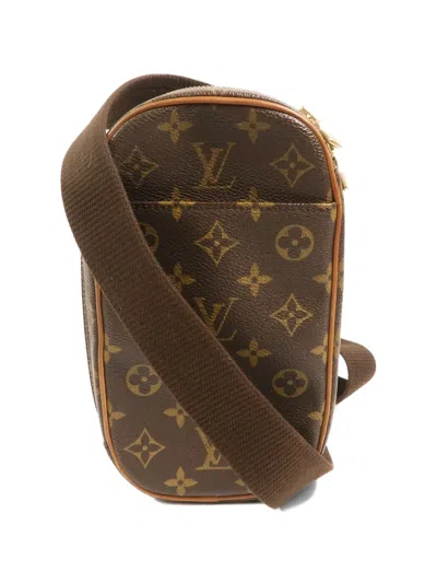 Pre-owned Louis Vuitton Monogram Pochette Gange Belt Bag In Brown