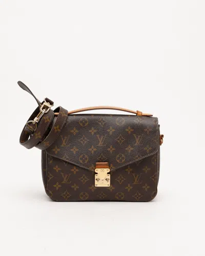 Pre-owned Louis Vuitton Monogram Pochette Metis Bag In Brown