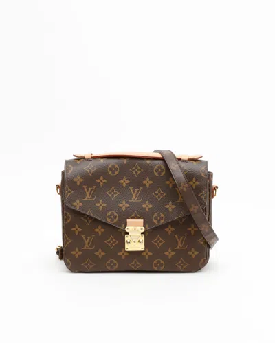 Pre-owned Louis Vuitton Monogram Pochette Metis Bag In Brown