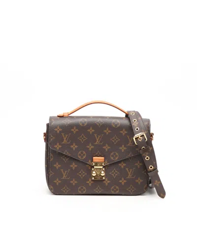 Pre-owned Louis Vuitton Monogram Pochette Metis Bag In Brown