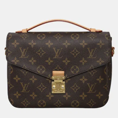 Pre-owned Louis Vuitton Monogram Pochette Metis Bag In Brown