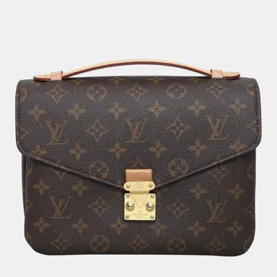 Pre-owned Louis Vuitton Monogram Pochette Metis Bag In Brown