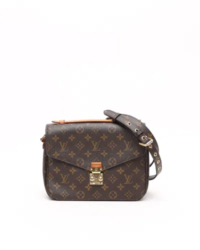 Pre-owned Louis Vuitton Monogram Pochette Metis Bag In Brown