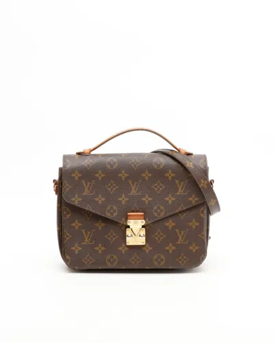 Pre-owned Louis Vuitton Monogram Pochette Metis Bag In Brown