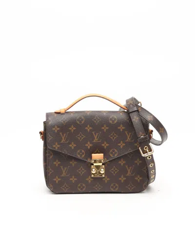 Pre-owned Louis Vuitton Monogram Pochette Metis Bag In Brown
