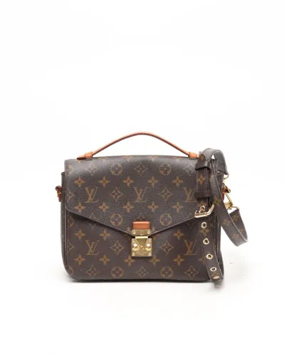 Pre-owned Louis Vuitton Monogram Pochette Metis Bag In Brown
