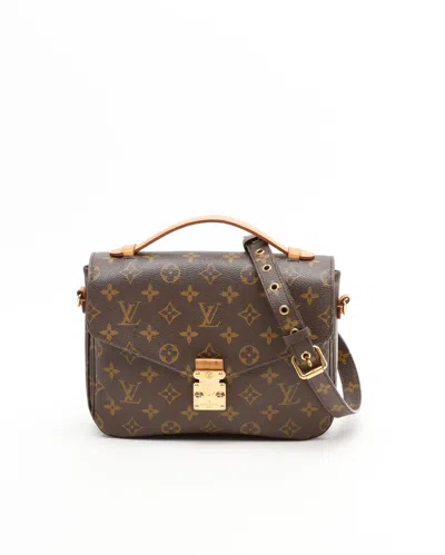 Pre-owned Louis Vuitton Monogram Pochette Metis Bag In Brown