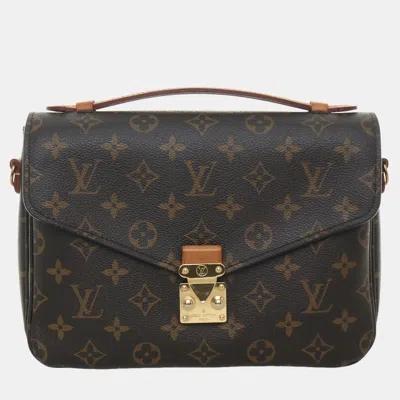 Pre-owned Louis Vuitton Monogram Pochette Metis Bag In Brown