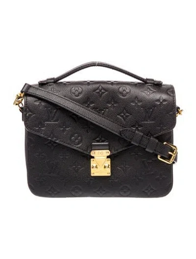 Pre-owned Louis Vuitton Monogram Pochette Métis In Black