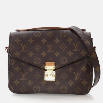 Pre-owned Louis Vuitton Monogram Pochette Metis In Brown