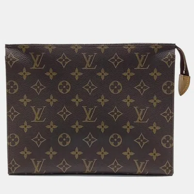 Pre-owned Louis Vuitton Monogram Pochette Toilette 26 M47542 Handbag In Brown