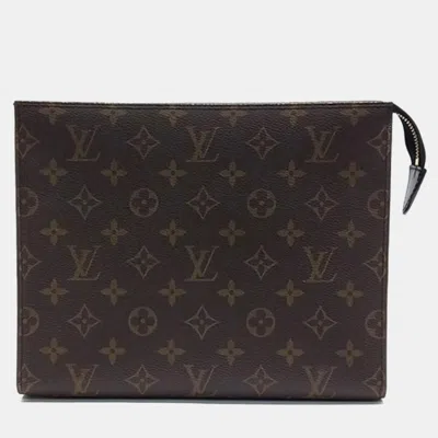 Pre-owned Louis Vuitton Monogram Pochette Toilette Nm Handbag In Brown