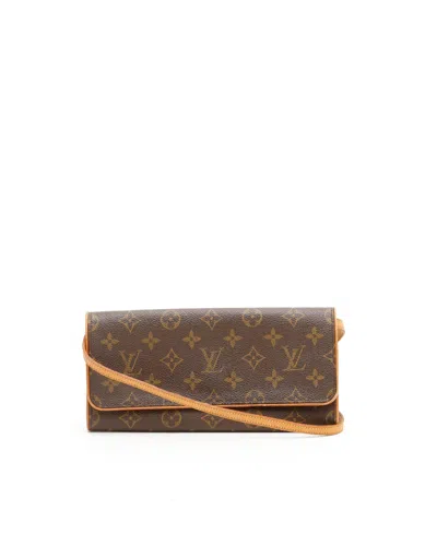Pre-owned Louis Vuitton Monogram Pochette Twin Gm Bag In Brown