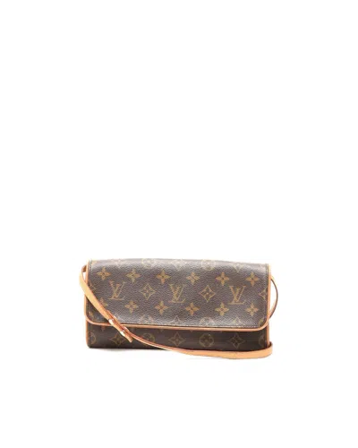 Pre-owned Louis Vuitton Monogram Pochette Twin Gm Bag In Brown