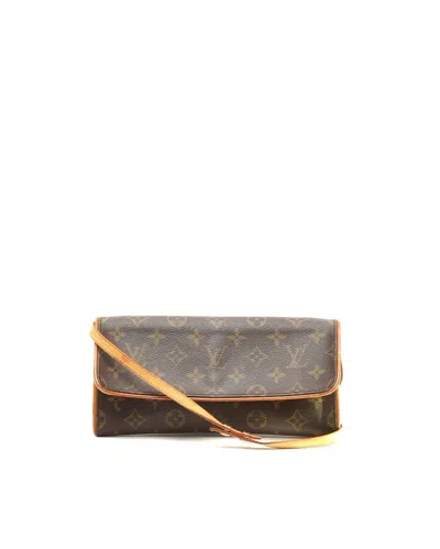 Pre-owned Louis Vuitton Monogram Pochette Twin Gm Bag In Brown