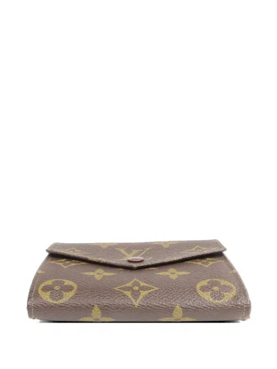 Pre-owned Louis Vuitton Monogram Porte Monnaie Carte Credit Wallet In Brown