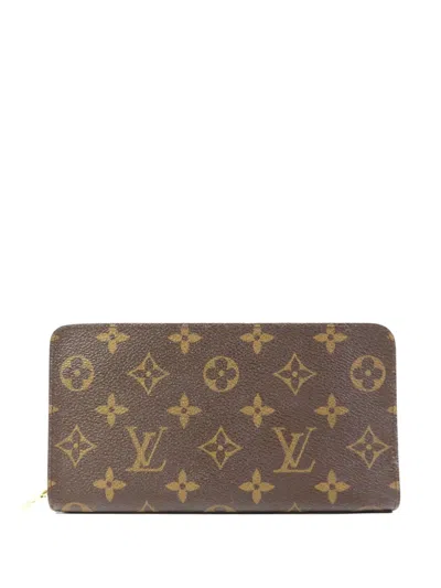 Pre-owned Louis Vuitton Monogram Porte Monnaie Zip Wallet In Brown