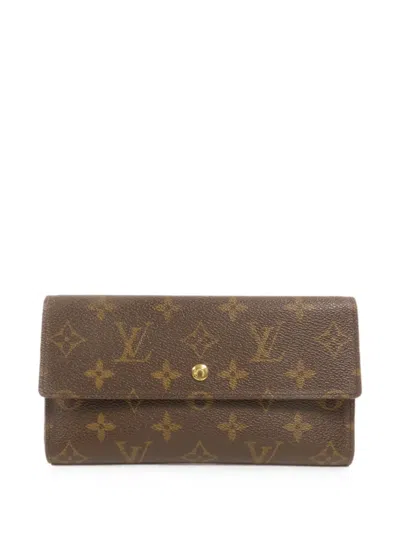 Pre-owned Louis Vuitton Monogram Portefeuille International Foldover-top Wallet In Brown