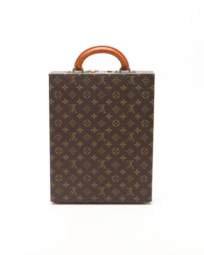 Pre-owned Louis Vuitton Monogram President Briefcase In Brown