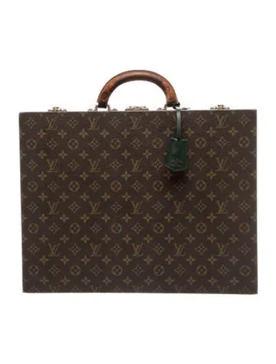 Pre-owned Louis Vuitton Monogram President Briefcase In Brown