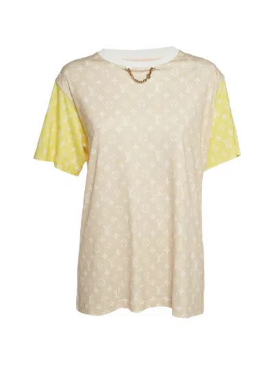 Pre-owned Louis Vuitton Monogram Print Chain-link T-shirt In Pink