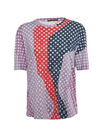 Pre-owned Louis Vuitton Monogram-print T-shirt In Purple