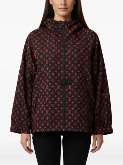 Pre-owned Louis Vuitton Monogram Print Windbreaker Jacket In Black
